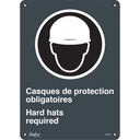 Enseigne «Hard Hats Required» Plastique 10" x 14"