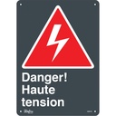 Enseigne «Haute Tension» Plastique 10" x 14"