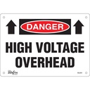 Enseigne «High Voltage Overhead» Plastique 10" x 7"