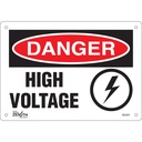 Enseigne «High Voltage» Plastique 10" x 7"