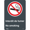Enseigne «Interdit De Fumer/No Smoking» Vinyle 10" x 14"