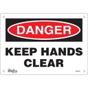Enseigne «Keep Hands Clear» Aluminium 10" x 7"