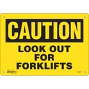 Enseigne «Look Out For Forklifts» Plastique 10" x 7"