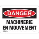 Enseigne «Machinerie en Mouvement» Vinyle 10" x 7"