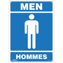 Enseigne «Men - Hommes» Plastique 10" x 14"