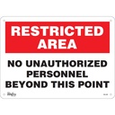 Enseigne «No Unauthorized Personnel» Aluminium 14" x 10"