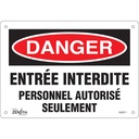 Enseigne «Personnel Autorisé Seulement» Aluminium 10" x 7"