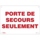 Enseigne «Porte De Secours» Aluminium 14" x 10"