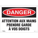 Enseigne «Prendre Garde À Vos Doigts» Aluminium 14" x 10"