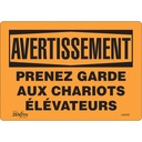 Enseigne «Prenez Garde» Vinyle 10" x 7"