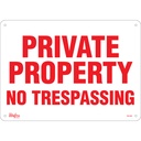 Enseigne «Private Property» Plastique 14" x 10"
