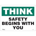 Enseigne «Safety Begins With You» Vinyle 14" x 10"
