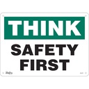 Enseigne «Safety First» Aluminium 14" x 10"