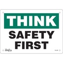 Enseigne «Safety First» Plastique 10" x 7"