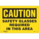 Enseigne «Safety Glasses Required» Aluminium 10" x 7"