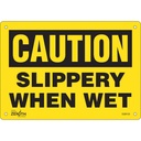 Enseigne «Slippery When Wet» Aluminium 10" x 7"