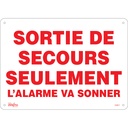 Enseigne «Sortie De Secours» Plastique 14" x 10"