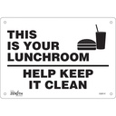 Enseigne «This Is Your Lunchroom» Aluminium 10" x 7"