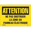 Enseigne «Zone du Panneau Électrique» Vinyle 10" x 7"
