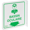 Enseigne à projection sur 90° « Bassin Oculaire » Plastique 8" x 8"