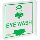 Enseigne à projection sur 90° « Eye Wash » Plastique 8" x 8"