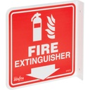 Enseigne à projection sur 90° « Fire Extinguisher » Plastique 8" x 8"