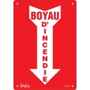 Enseigne avec flèche «Boyau D'Incendie» Aluminium 7" x 10"