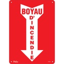 Enseigne avec flèche «Boyau D'Incendie» Plastique 10" x 14"