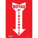 Enseigne avec flèche «Boyau D'Incendie» Vinyle 7" x 10"