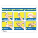 Enseigne avec pictogramme "Don't Forget to Wash Your Hands" Aluminium 10" x 7"