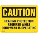 Enseigne contre le danger lié au bruit « Hearing Protection Required» Plastique 14" x 10"