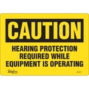 Enseigne contre le danger lié au bruit « Hearing Protection Required» Vinyle 10" x 7"