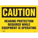Enseigne contre le danger lié au bruit « Hearing Protection Required» Vinyle 14" x 10"