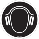 Enseigne de sécurité conforme à la CSA - Hearing Protection Required Vinyle 12" x 12"