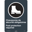 Enseigne de sécurité conforme à la CSA Chaussures de sécurité/Foot Protection Vinyle 10" x 14"