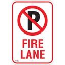 Enseigne Stationnement interdit «Fire Lane» Aluminium 12" x 18"