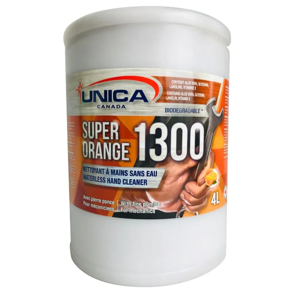 Super Orange 1300 Nettoyant à mains sans eau avec pierre ponce 4L Jug
