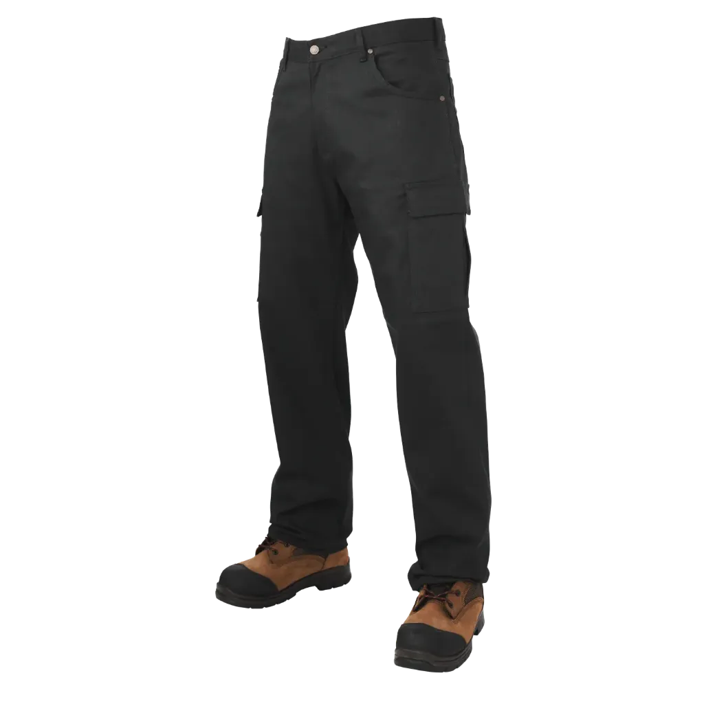6010 Pantalon cargo en sergé extensible, coupe décontractée