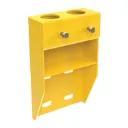 Support mural vertical double pour barrière de sécurité tubulaire en acier jaune