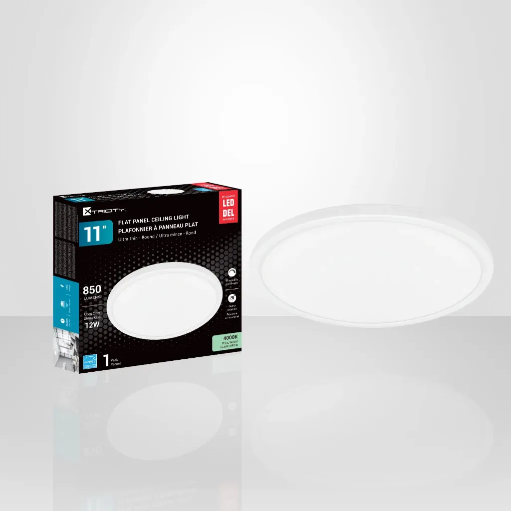 Plafonnier en surface rond 11" DEL 12W 850lm 4000K fini blanc