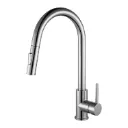 Monroe-C Robinet de cuisine à bec rétractable double jet fini chrome