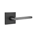 Helios Poignée de porte d'intimitée noir mat avec rosace carée main gauche