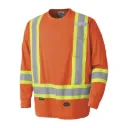 Chandail de sécurité haute visibilité à manches longues #6995 – polyester œil de perdrix – orange