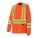 Chandail de sécurité haute visibilité à manches longues #6981 – 100 % coton – orange