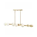 Selene Chandelier 55" 10 lampes laiton laqué et verre