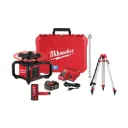 M18 Ensemble de laser rotatif avec niveau extérieur rouge, récepteur, trépied, barre de niveau, pile XC3.0, chargeur et coffret
