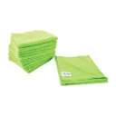 Chiffons en microfibre verte 16" x 16" 12/Pqt