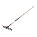 Râteau à niveler double dos 14 dents manche en bois 60"