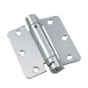 3 1/2" Full Mortise Adjustable Spring Hinge, brushed chrome, 1/4" radius