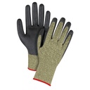 Gants élastiques sans coutures résistants à la coupe noir & jaune taille Petit/7 Aramide paume enduite de Mousse de nitrile
